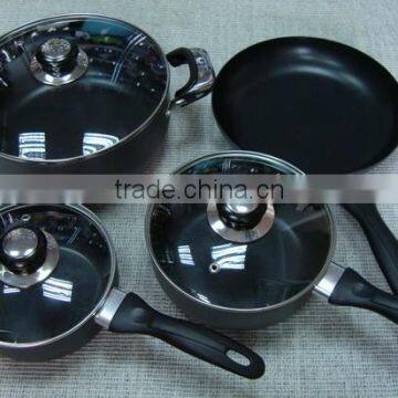 7PCS NON-STICK ALUMINUM ALLOY PAN COOKWARE POT SET