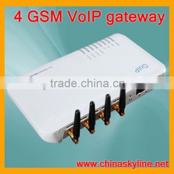 4 GSM VoIP/gsm voip gateway with H.323 and SIP,support 850MHz, 900MHz, 1800MHz,1900MHz,google voice