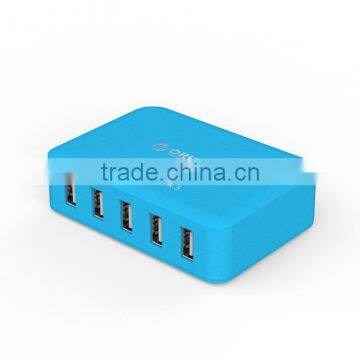 5 port intelligent usb charger , desktop charger station