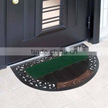 injection PVC floor mat half moon design nonslip entrance door mat