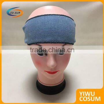 Jean material plain color head elastic band