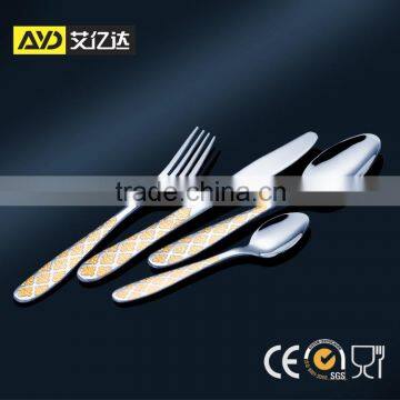 Food Grade! stainless china flatware with plastic handle dishwasher safe