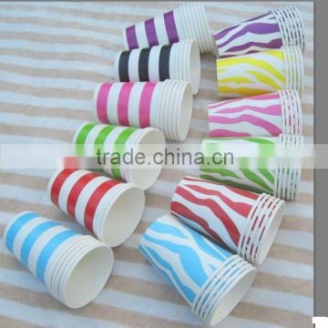 2400 x Animal Print Zebra Candy Stripe Paper Party Cups in Circle Horizontal Stripe Pink Red Blue Black for Birthday,Wedding