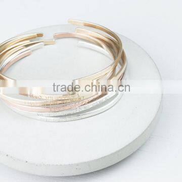 Gold Plated Stainless Steel Adjustable Bangle Cuff Bangle Bracelet