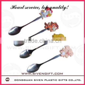 custom 2d/3d design soft pvc spoon set for promotion