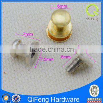 Fashionable Metal Screw Rivet Knot for Handbag