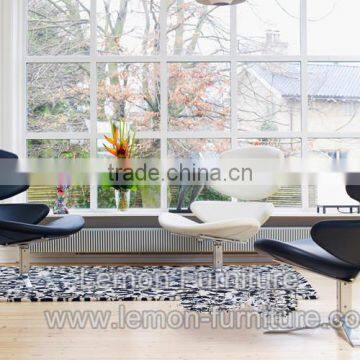 Indoor Chaise Lounge Poul Volther Leather Corona Chair With Ottoman in Living Room photo-2