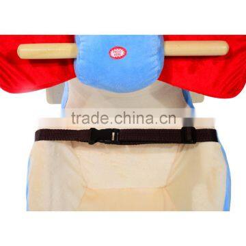 Qaba Kids Wood Plush Rocking Toy Horse Airplane W/Nursery Rhyme Sounds photo-6
