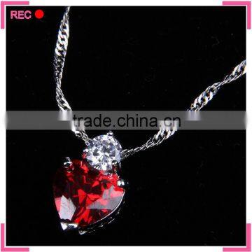 Fancy necklace design with heart pendant, imitate silver chain jewelry fashion necklaces