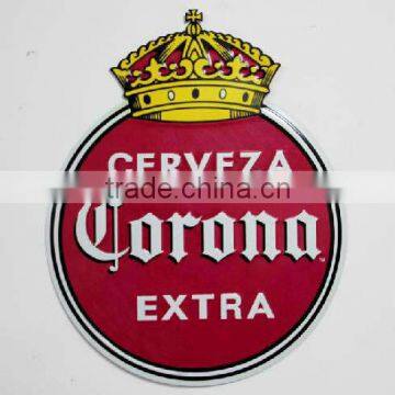 Corona Advertising Aluminum sign Round Embossed Metal Sign