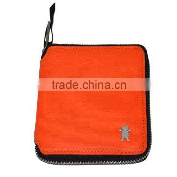 Fashion custom zipper leather wallet case