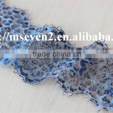 Good Looking 100% Elastic Spun Lace Eyelash Lace Trim in Multiple Color for Choosing photo-4