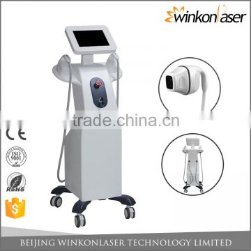 Advanced hifu body slimming technology two handles effective fat reduction with 2 treatment probes