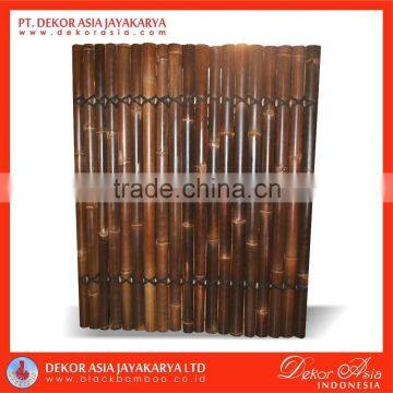 Half cut Black bamboo fence 2 back slats black coco rope