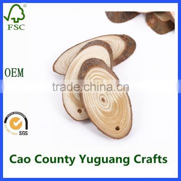 craft wood slices oval shaped wooden slices with drilling hole