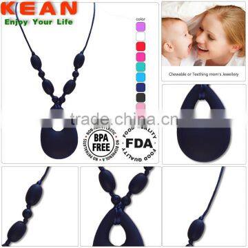 High Meet FDA and LFGB Level Silicone Necklace Baby Teething Pendant photo-5