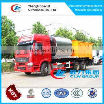 8cbm Bitument Asphalt Tank and 12cbm Gravel Bucket Synchronous Chip Sealer,asphalt Mixer Truck photo-2