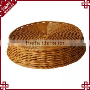 S&D Green Environmental Protected pe Rattan Wicker Bread Basket Snacks Dry Fruit Basket With Net Cover photo-2