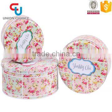 Food Contact Nice Design 3PCS Round Storage Tin Box Set