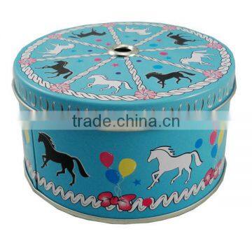 factory sale custom fashionable round food storage tin