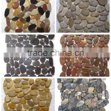 Flat River Stone Black Pebble Tile Flooring photo-2