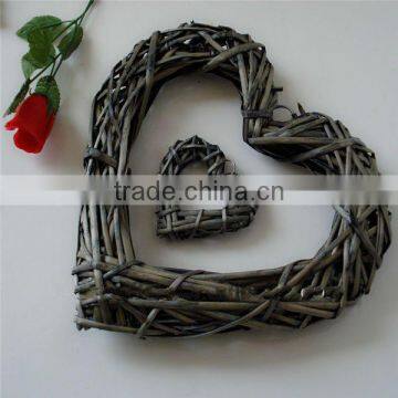 wicker home christmas decoration heart shape willow