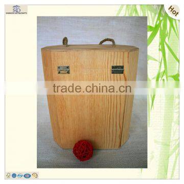 Large Space Hinged Lock Cutting Octangon Wine Box photo-4