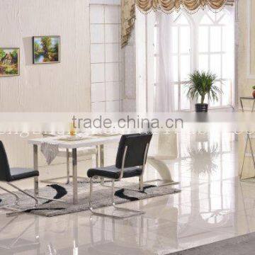 Wooden Dining Table With Stainless Steel Legs photo-2