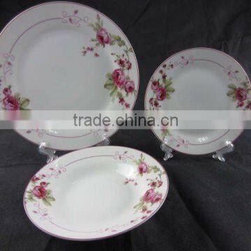 12 pcs dinnerware set with folower pattern decal