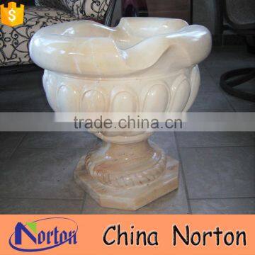 high polished marble outdoor flowerpot for sale NTMF- FP197X