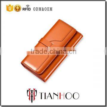 Emboss Logo Genuine Leather Ladies Wallets and Purses