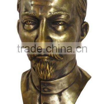 brass head famous person bust statue