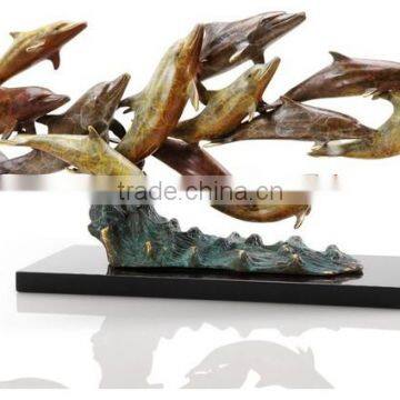 Metal Animal Garden Bronze Dolphin Outdoor Statues for Sale photo-5