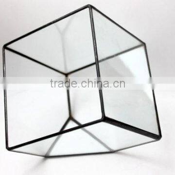 Modern Planter for Indoor Gardening Geometric Handmade Glass Terrarium photo-4