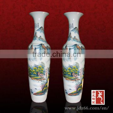 Landscape pattern decoration flower tall vase made in Jingdezhen