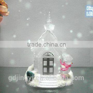 2015Dongguan Acrylic 7inch Snow House With LED Color-changing Light photo-4
