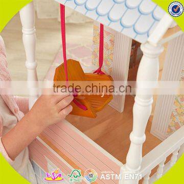 2017 New Design Kid Wooden Doll House Kits Lovely Wooden Girls Doll House Kits W06A218 photo-4