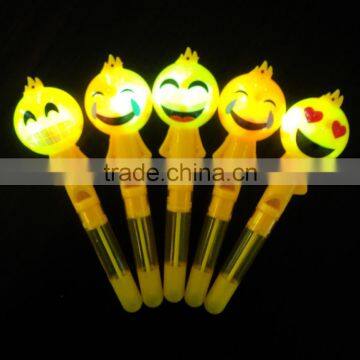 Hot selling cheap plastic flashlight emoji ballpoint pen