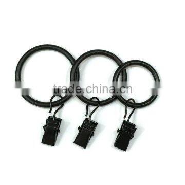 Rod Ring With Clip Hanging / A Ring With A Clip / Iron Curtain Ring With Clip Black Coated photo-4