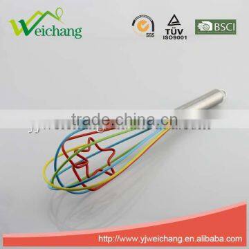 WCW002A Good Quality Star Shape Egg Whisk Silicone Wire Whisk, Egg Frother, Milk & Egg Beater Blender 12" Hot Sales photo-3