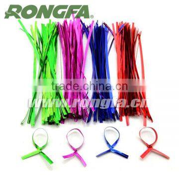 Shiny Color Red Gold Blue PET Twist Tie Bag Packing Twist Tie