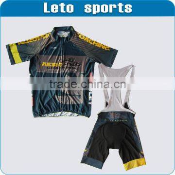 sublimation zipper up cycling jerseys/bib shorts