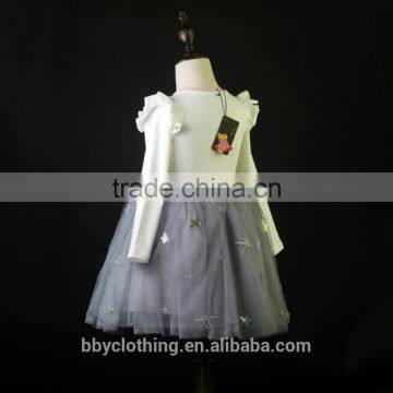 Flower Girls Dress Embroidered Sequin 2017 Summer Princess Party Dresses Kids Clothes Size 4-8 photo-3