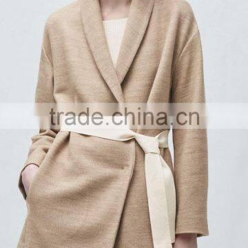 High Quality Ladies Side Pocket Long Sleeve Cheap Warm Cotton Coat photo-3