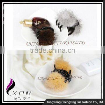 CX-E-25 Wholesale Handmade Cute Rabbit Fur Kids Hair Clips photo-4