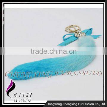 CX-R-40B Best Selling Wholesale Key Chain Dip Dyeing Rabbit Fur Keychain Ring photo-4