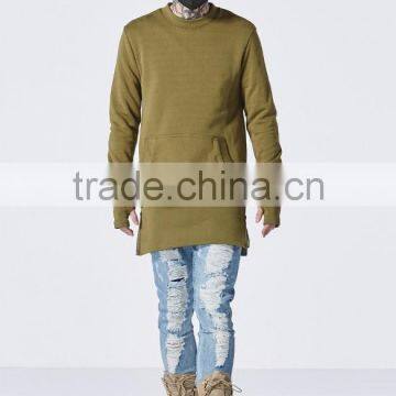 Custom Wholesale Blank Longline Sweatshirt Oversized Pullover for Men photo-3