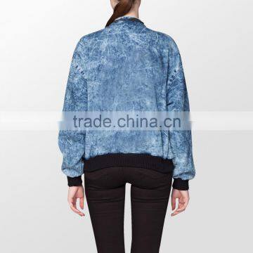 Wholesale Blank Baseball Jacket Custom Print With Zipper photo-2