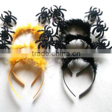 Fashion spider feather plastic hair clips cheap handmade feather hair jewelry for 2016 promotion party favor products