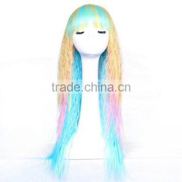 Cheap Price Stock Cosplay Wig Colorful Fantasy Women Party Halloween Wigs Wholesale photo-3